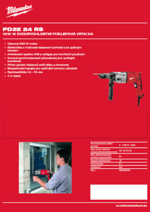Vrtačky a Vrtací šroubováky Milwaukee PD2E 24 RS