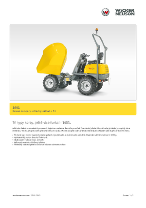Kolové dumpery Neuson 1601