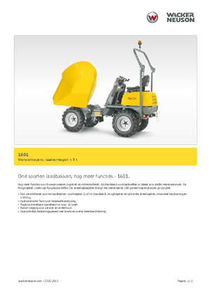 Kolové dumpery Neuson 1601