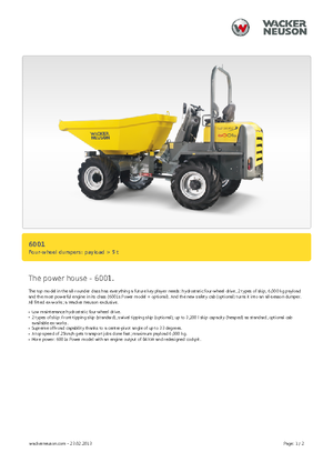 Kolové dumpery Neuson 6001