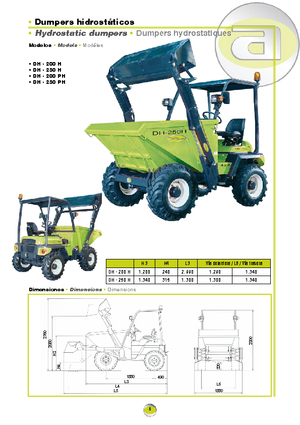 Kolové dumpery Agrimac DH 250 H