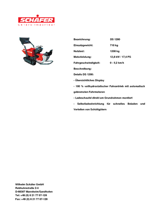 Pásové dumpery SCHÄFER DS 1200