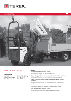 Kolové dumpery Terex HD 1200