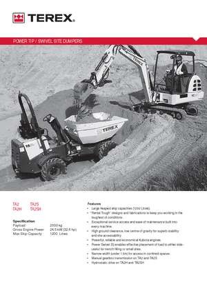 Kolové dumpery Terex TA2SH