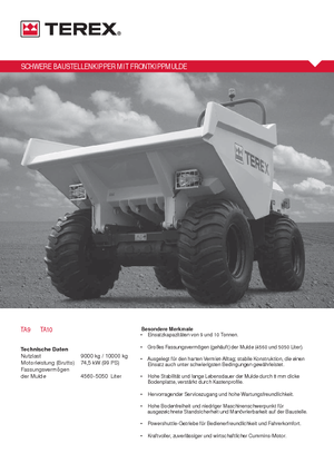 Kolové dumpery Terex TA 9
