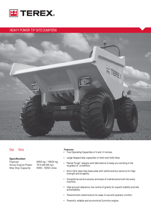 Kolové dumpery Terex TA 9