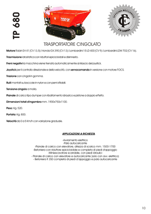 Pásové dumpery Camisa TP 680