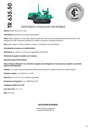Pásové traktory Camisa TR 635.50
