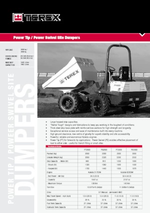 Kolové dumpery Terex PT 2000