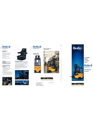 Čelní vysokozdvižné elektrické vozíky Montini Bingo plus N 250 Compact