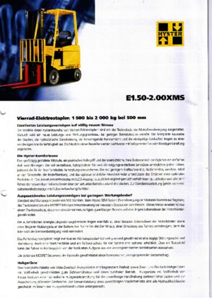 Čelní vysokozdvižné elektrické vozíky Hyster E 1.75 XM