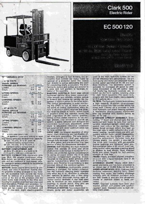 Čelní vysokozdvižné elektrické vozíky Clark EC 500 120