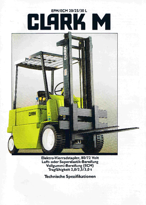 Čelní vysokozdvižné elektrické vozíky Clark ECM 30 L