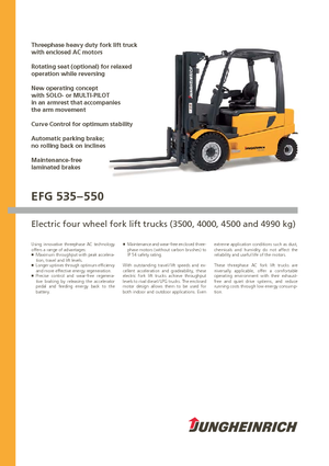 Čelní vysokozdvižné elektrické vozíky Jungheinrich EFG 550