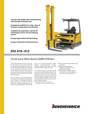 Elektrické vysokozdvižné vozíky s bočním ložením Jungheinrich EFX 413
