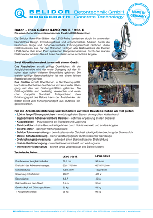 Ručně vedené hladičky betonu Belidor-Noggerath Levo 965 E