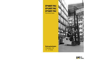 Čelní vysokozdvižné elektrické vozíky Caterpillar EP15K RT PAC
