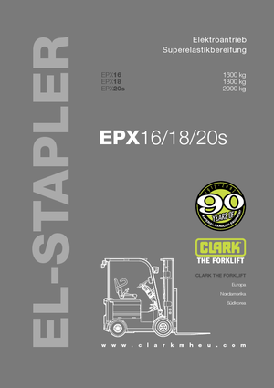 Čelní vysokozdvižné elektrické vozíky Clark EPX 20 s ac