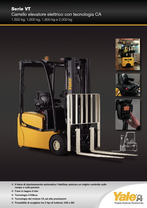Čelní vysokozdvižné elektrické vozíky Yale ERP 18 VT
