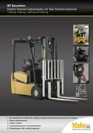 Čelní vysokozdvižné elektrické vozíky Yale ERP 18 VT