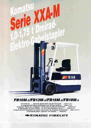 Čelní vysokozdvižné elektrické vozíky Komatsu FB 15 M 2