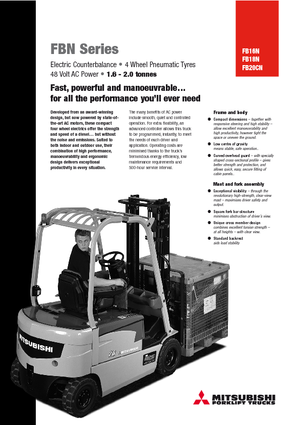 Čelní vysokozdvižné elektrické vozíky Mitsubishi FB 16 N