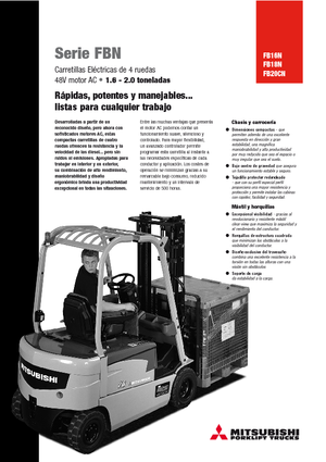 Čelní vysokozdvižné elektrické vozíky Mitsubishi FB 16 N