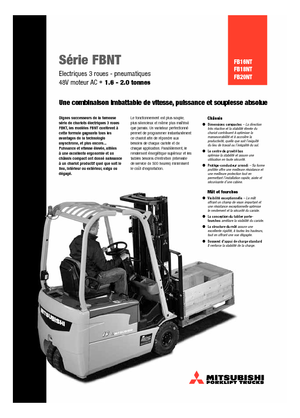 Čelní vysokozdvižné elektrické vozíky Mitsubishi FB 20 NT ac