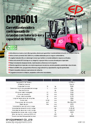 Čelní vysokozdvižné elektrické vozíky EP CPD50L1