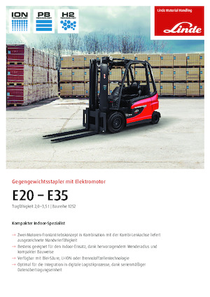 Čelní vysokozdvižné elektrické vozíky Linde E30/600HL