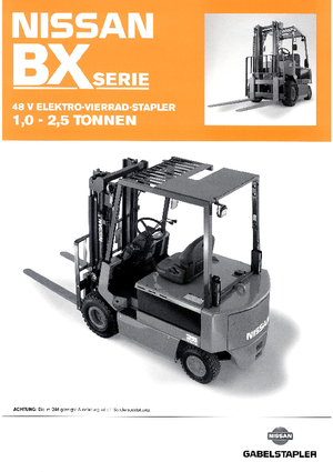 Čelní vysokozdvižné elektrické vozíky Nissan FP 01 L 10 U