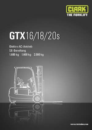 Čelní vysokozdvižné elektrické vozíky Clark GTX20 s