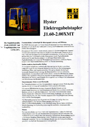 Čelní vysokozdvižné elektrické vozíky Hyster J 1.60 XMT