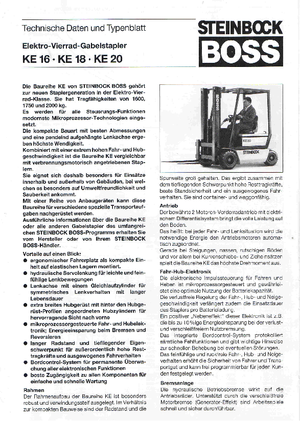 Čelní vysokozdvižné elektrické vozíky Steinbock KE 18-50