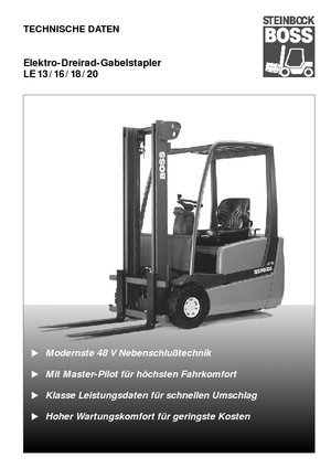 Čelní vysokozdvižné elektrické vozíky Steinbock LE 16-55