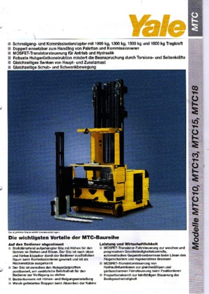 Elektrické vysokozdvižné vozíky s bočním ložením Yale MTC 18