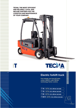 Čelní vysokozdvižné elektrické vozíky Tecna T 20