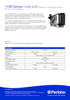 Motory Perkins 1104D-44TA
