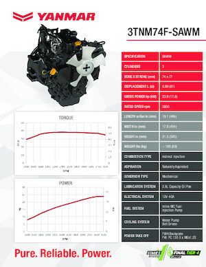Motory Yanmar 3TNM74F-SAWM