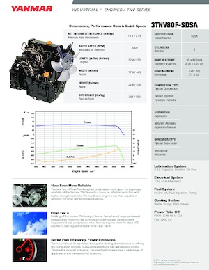 Motory Yanmar 3TNV80F-SDSA