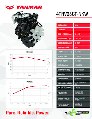 Motory Yanmar 4TNV98CT-NKW