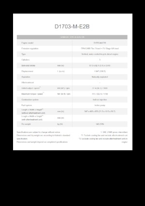 Motory Kubota D1703-M-E2B