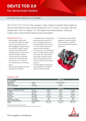 Motory Deutz TCD 2.9 L4