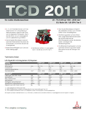 Motory Deutz TCD 2011 L4 W