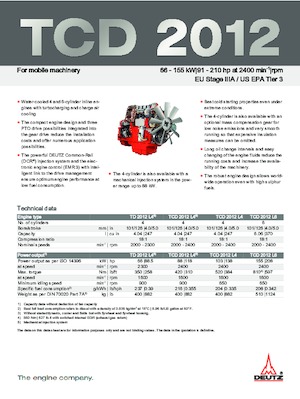 Motory Deutz TCD 2012 L4