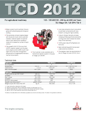 Motory Deutz TCD 2012 L6