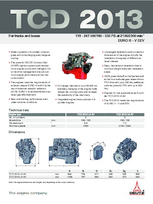 Motory Deutz TCD 2013 L6 4V