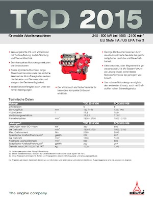 Motory Deutz TCD 2015 V8