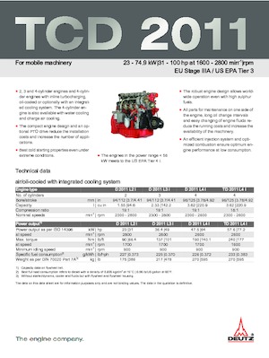 Motory Deutz TD 2011 L4 I