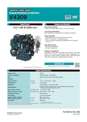 Motory Kubota V4309